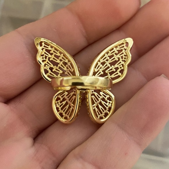 GOLD RESIZABLE BUTTERFLY ZIRCON RING - Picture 10 of 11